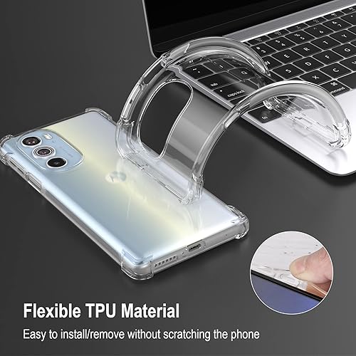 Miniatura 6 de Funda para Motorola Edge Plus 2022Edge Plus 5G UW 2022, funda transparente con parachoques de esquina reforzado, ajuste delgado, funda flexible de