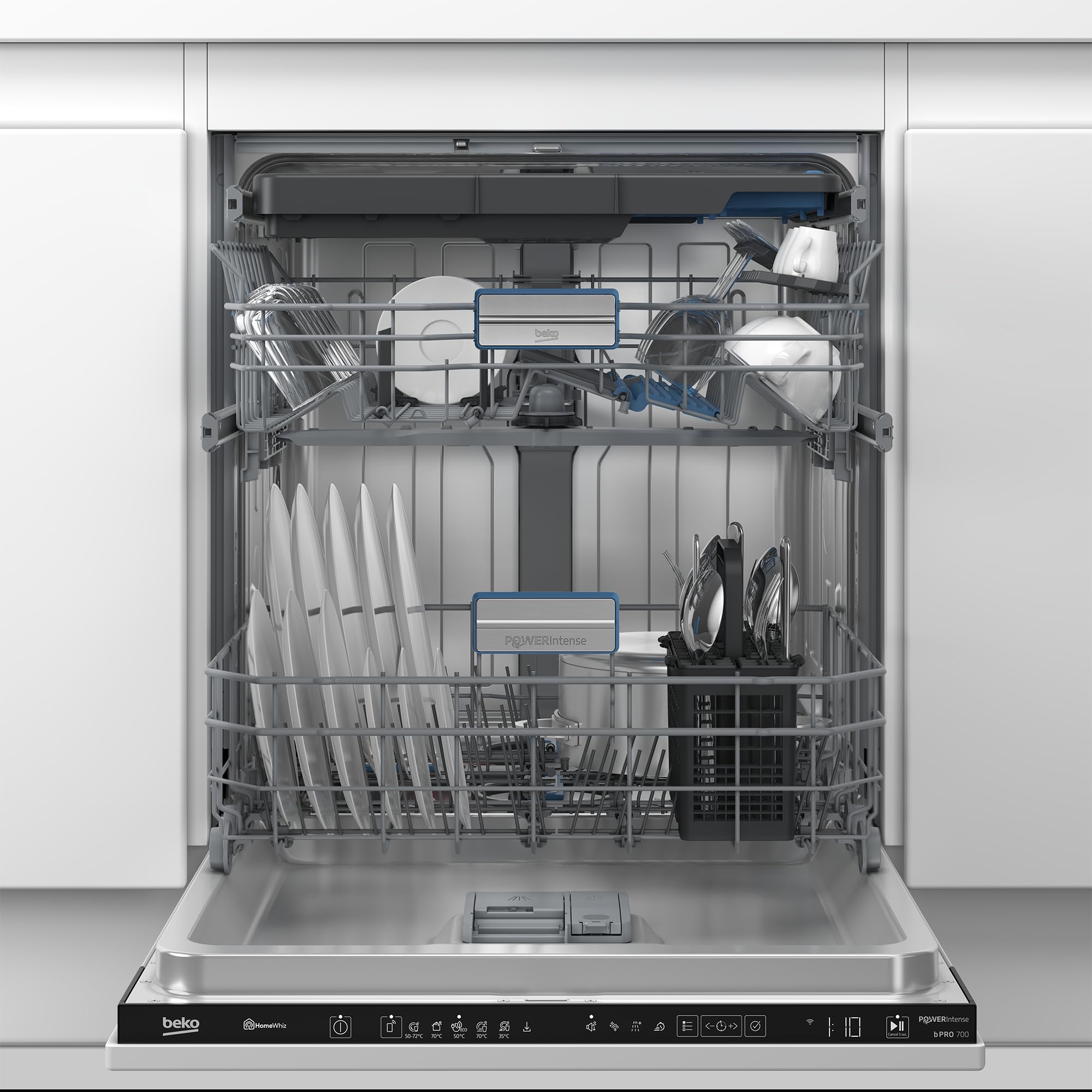 Beko BDIN36561P Einbau-Geschirrspüler 60 cm, 15 Maßgedecke, Zeitvorwahl, PowerIntense, Quick&Clean-Programm, 5 Programme, Watersafe+, Weiß
