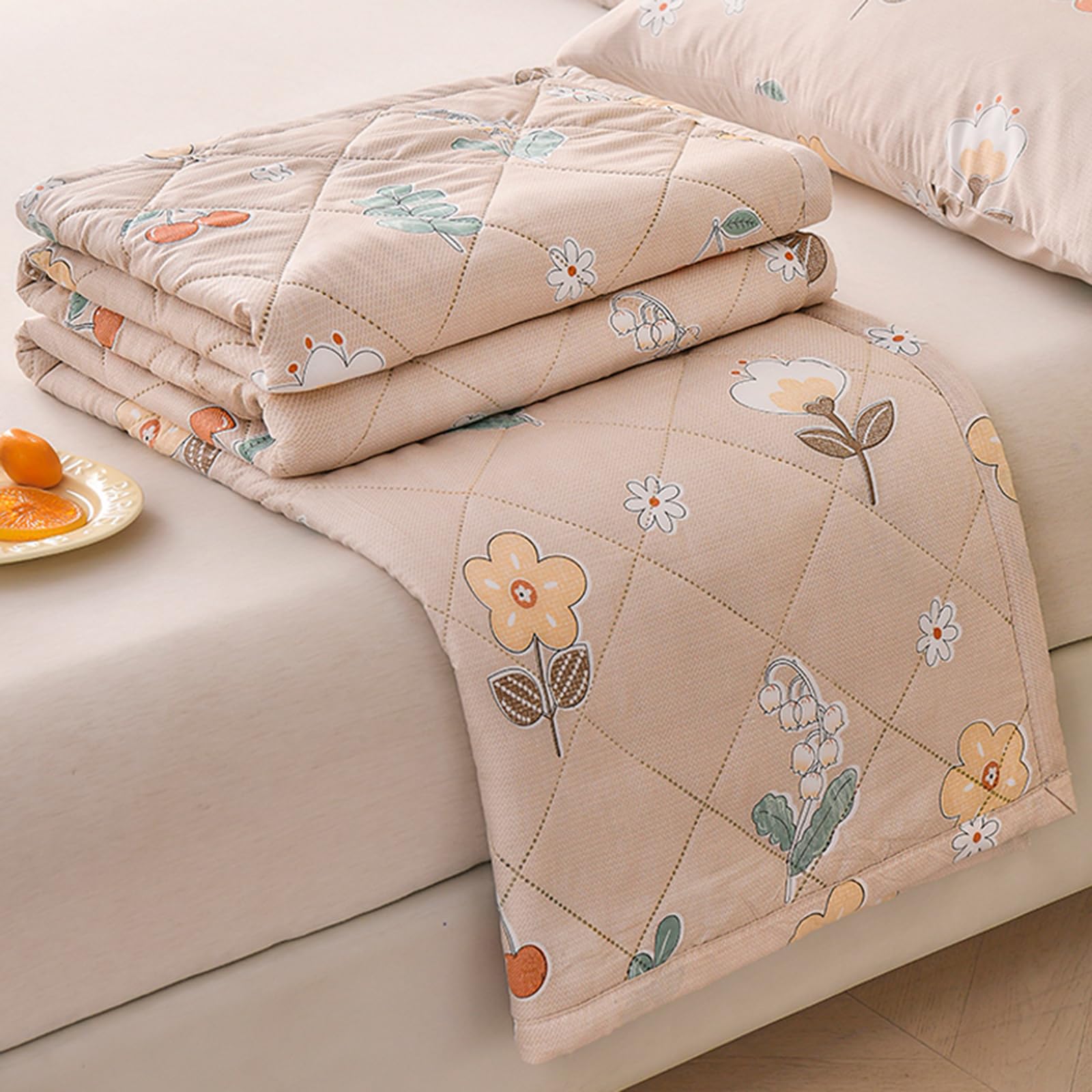 Zcxryfl C Thin Summer Ool Quilt- Otton Duvet- Patchwork Quilts, Lightweight Breathable, For Sofa Throw/Bed Sheet/Cat Dog Blanket, For Hot Nights, Interior Exterior Otton(Double: 180X200cm,)