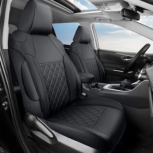Miniatura 9 de GIANT PANDA Juego completo de fundas de asiento de automóvil personalizadas para Toyota Corolla L LE 2020 2021 2022 de piel sintética, (negro y azul)
