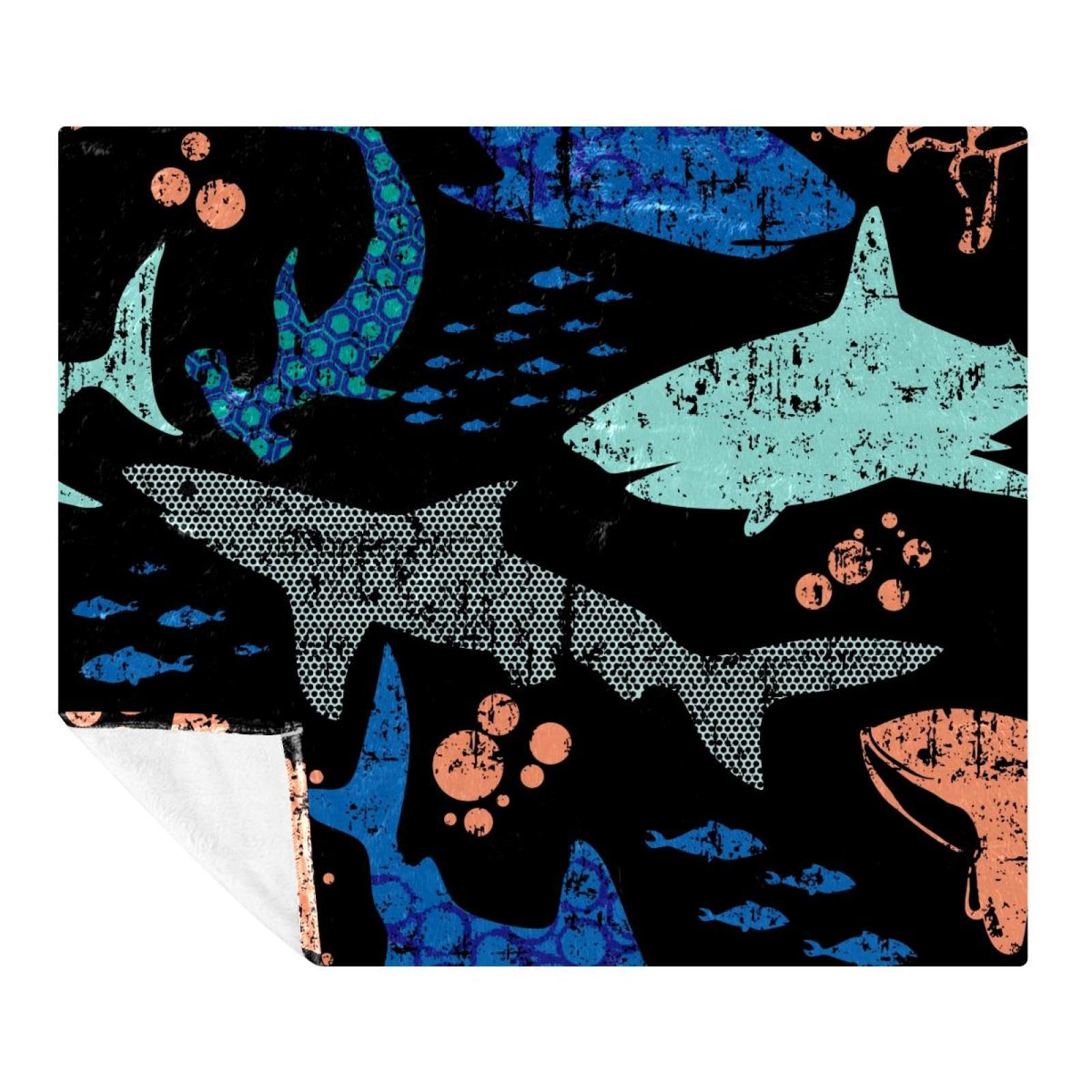 Couverture lit et voyage motif requin pour des soirées cocooning en famille