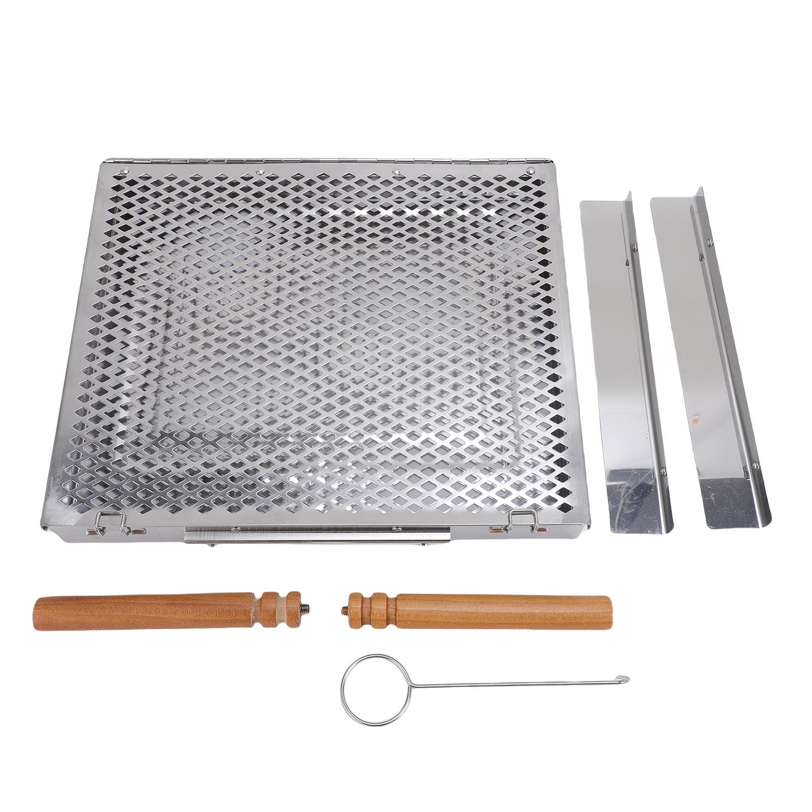 Fabater Cestino per Grill Barbecue Realizzato in Acciaio Inossidabile con una Sala da Personalizzabile per Cibi Versatili, per Griglie da Giardino (doppia maniglia)