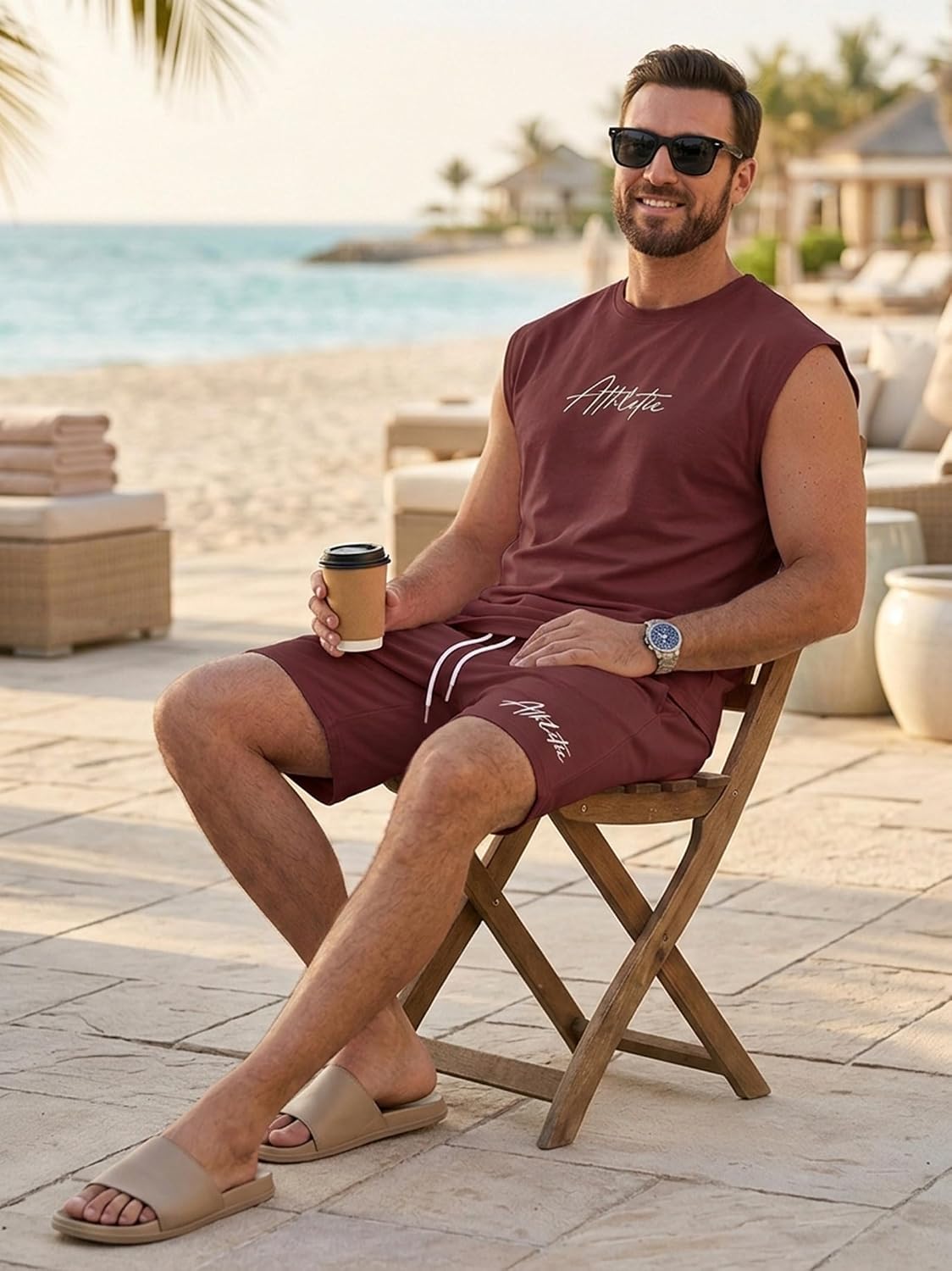 Lexiart Mens Sleeveless Muscle Tee & Short Sets Oversize Lightweight Gym Workout Sports 2 Piece Sweatsuit Summer Beach Casual