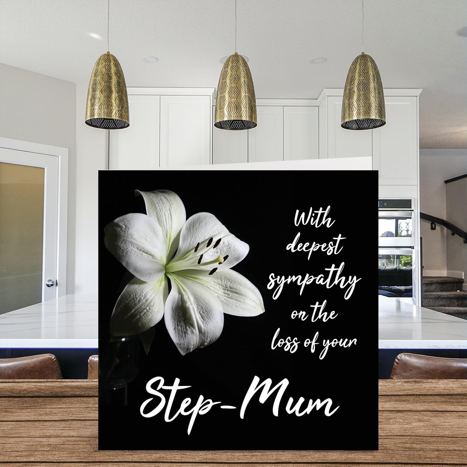 Sympathy Cards - With Deepest Sympathy On The Loss Of Your Step Mum Card - Sorry Mourning Bereavement Cards for Adults, 145mm Condolences Thinking of You Card, Flowers Greeting