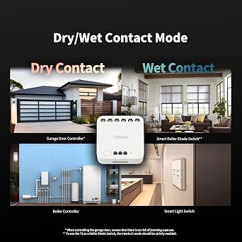 Double relay module T2 with Aqara Mat, Aqara Zigbee 3.0 nozzle required, dry contact mode for garage doors and boilers, supports roll umbrella switch and light switch, Homekit and Alexa