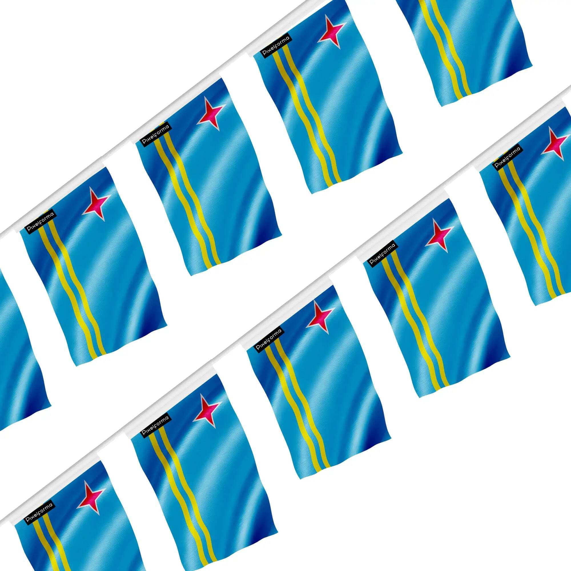 Guirlande drapeau Aruba 14x21cm 50 pièces pour habiller un grand espace