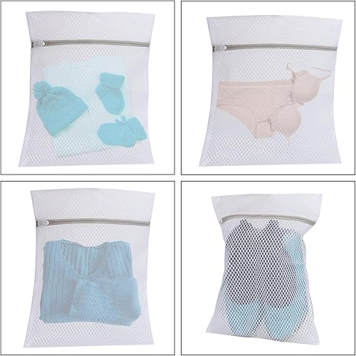 Miniatura 5 de Juego de 4 bolsas de malla para lavandería, bolsas de lencería de 12 x 16 pulgadas para lavandería (4)