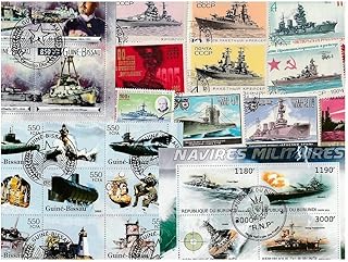 Warships : 25 Different Stamps Collection Mixture Packet Stamps for Collectors