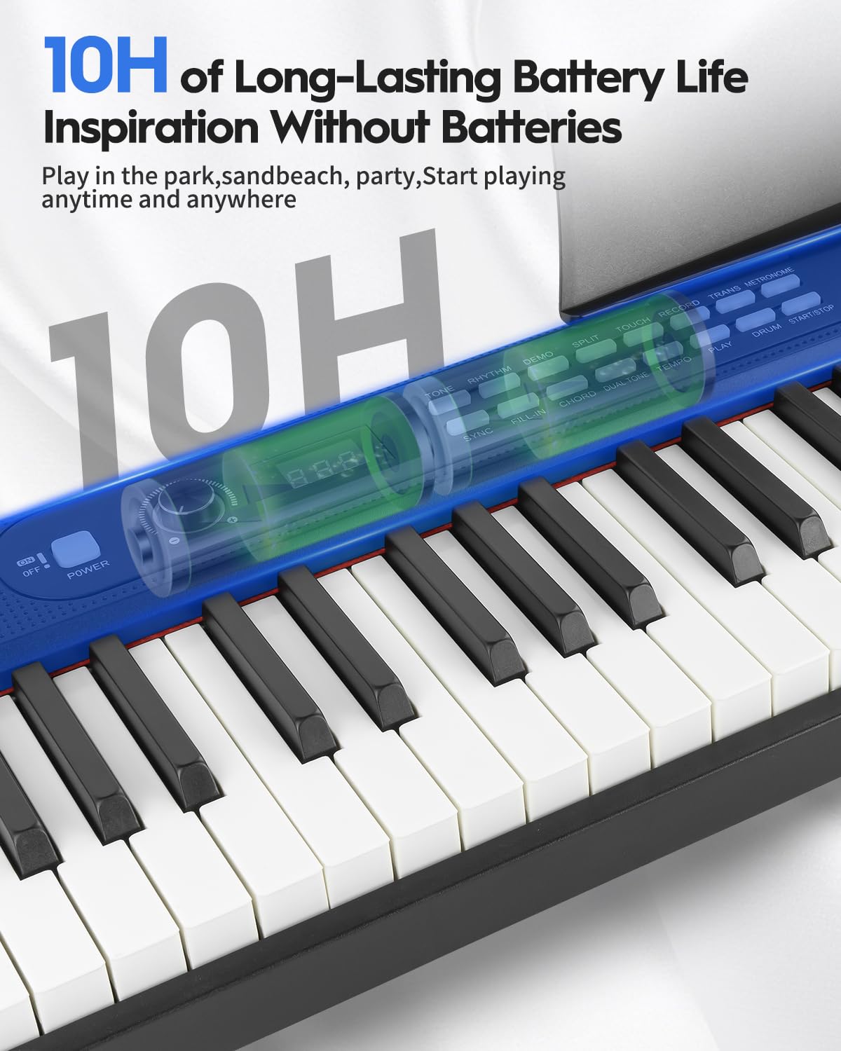 STRICH Digitalpiano 88 Tasten, faltbares E-Piano mit halbgewichteter Tastatur, tragbares Keyboard für Anfänger inkl. Sustainpedal, Kopfhörer und Notenhalter, SEP-88F