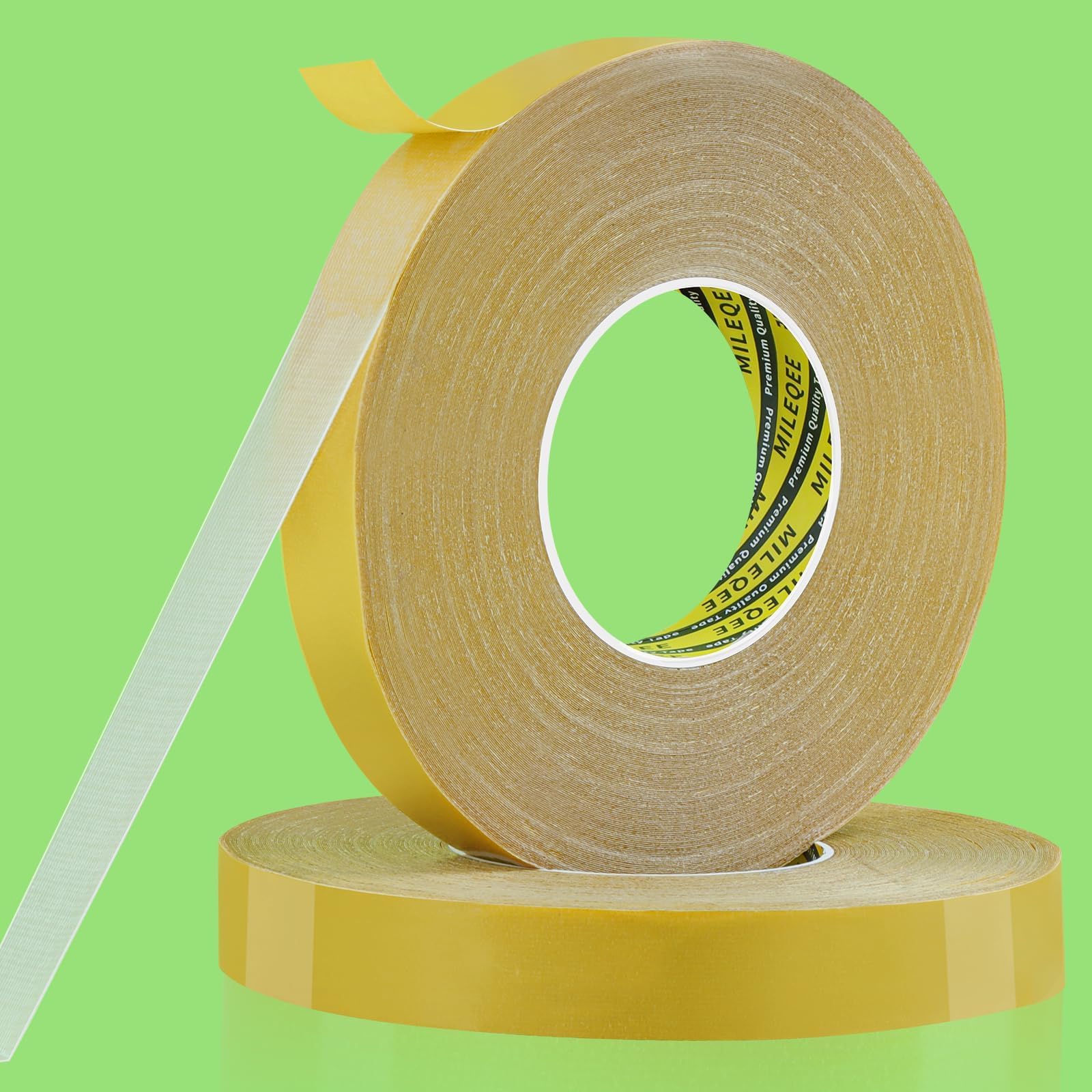 Confezione da 2 nastri biadesivi in tessuto resistente, 2 cm x 40 m (100 m in totale) extra large ad alta aderenza, forte nastro adesivo da parete su 2 lati per artigianato, tappeti, multiuso