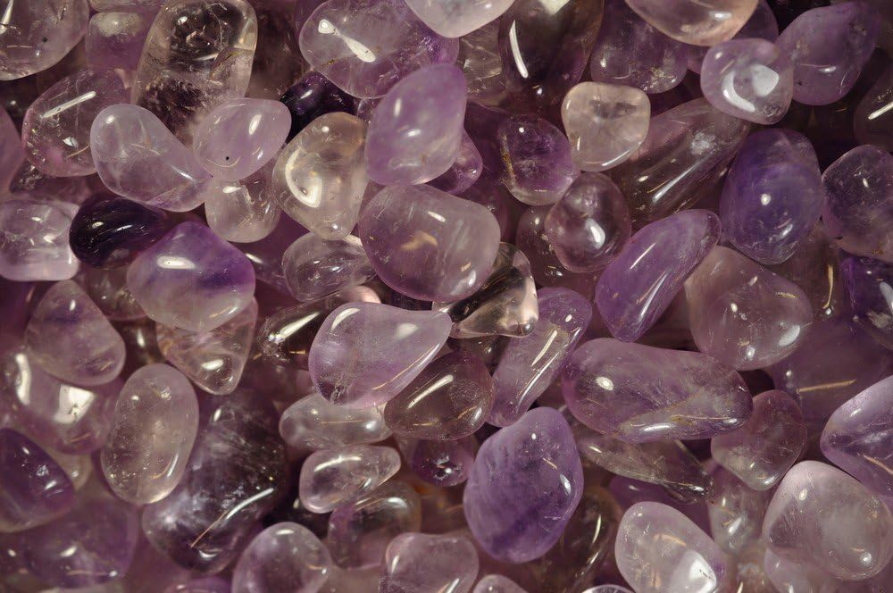 Fantasia Materials: 1/4 lb Tumbled Amethyst B Grade Stones from Brazil - Small - 0.75" to 1.25" avg