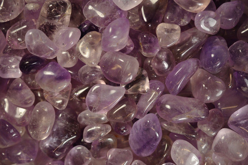 Fantasia Materials: 1/4 lb Tumbled Amethyst B Grade Stones from Brazil - Small - 0.75" to 1.25" avg