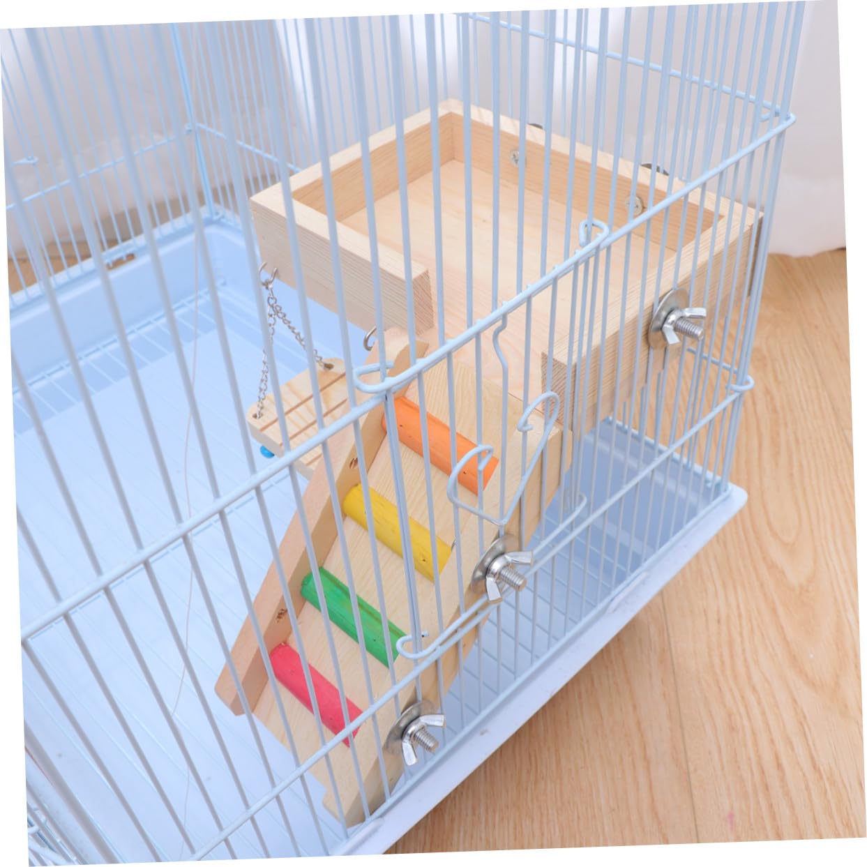 Jouet Échelle en Bois pour Hamster et Oiseau Balançoire, Ensemble 3 Pièces pour Exercice et Équilibre la Cage