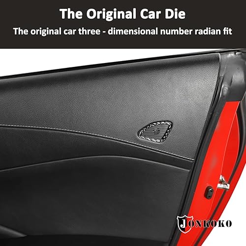 Miniatura 3 de Adhesivo de fibra de carbono suave para marco de altavoz de puerta interior para Chevrolet Corvette C7 2014-2019 para puerta de automóvil,