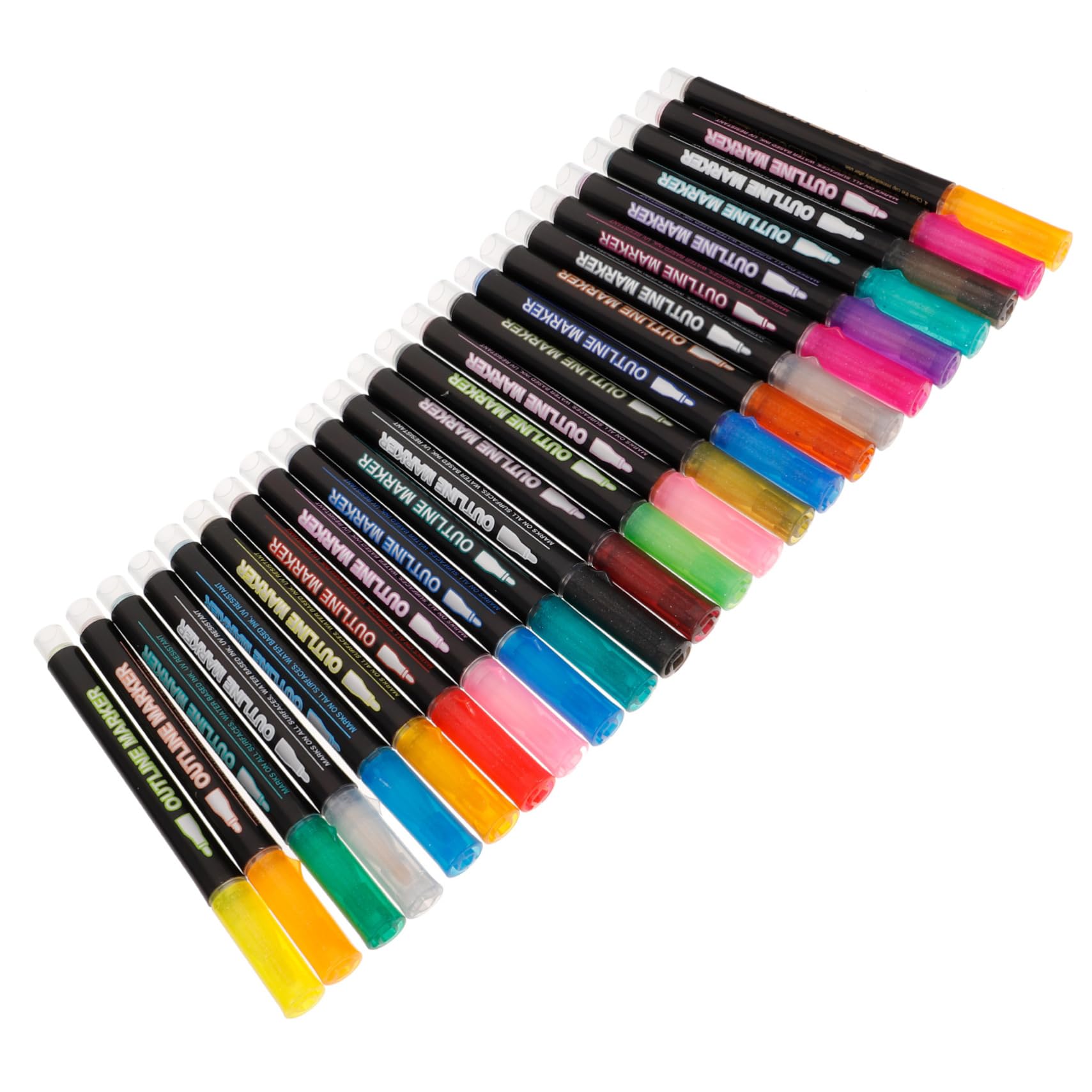 Rotuladores Brillantes de Doble Contorno 24 Colores para Dibujo