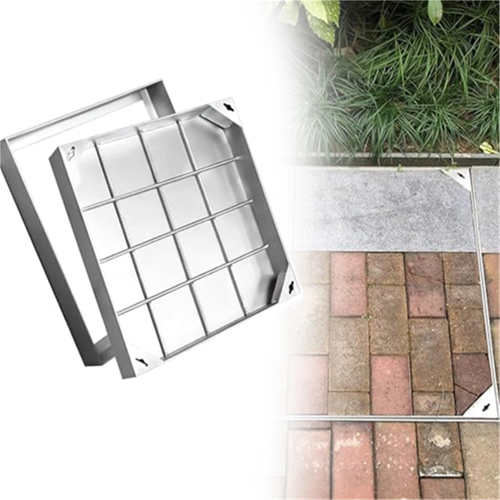 Tapa de alcantarilla invisible acero inoxidable 75x45 cm para fosa séptica