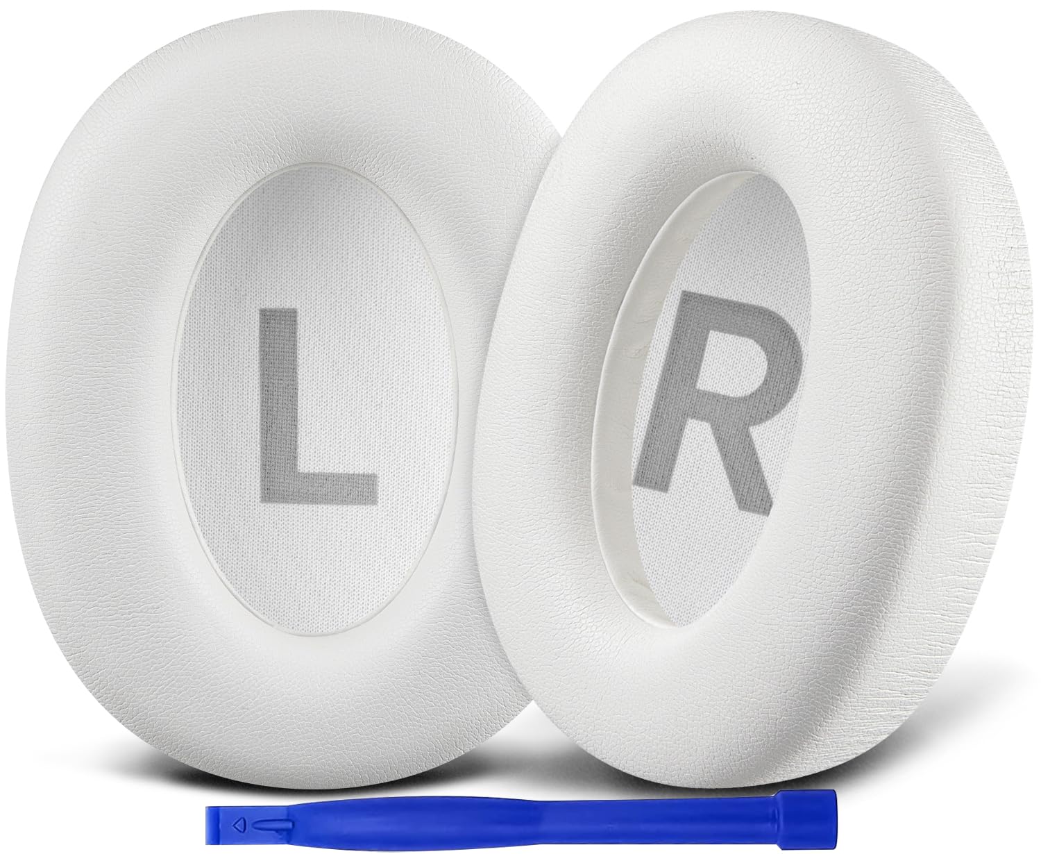 SOULWIT Protein Leather Earpads for Boat Nirvana 751 ANC Hybrid Wireless Headphones, Ear Pads Cushions with High-Density Memory Foam - White