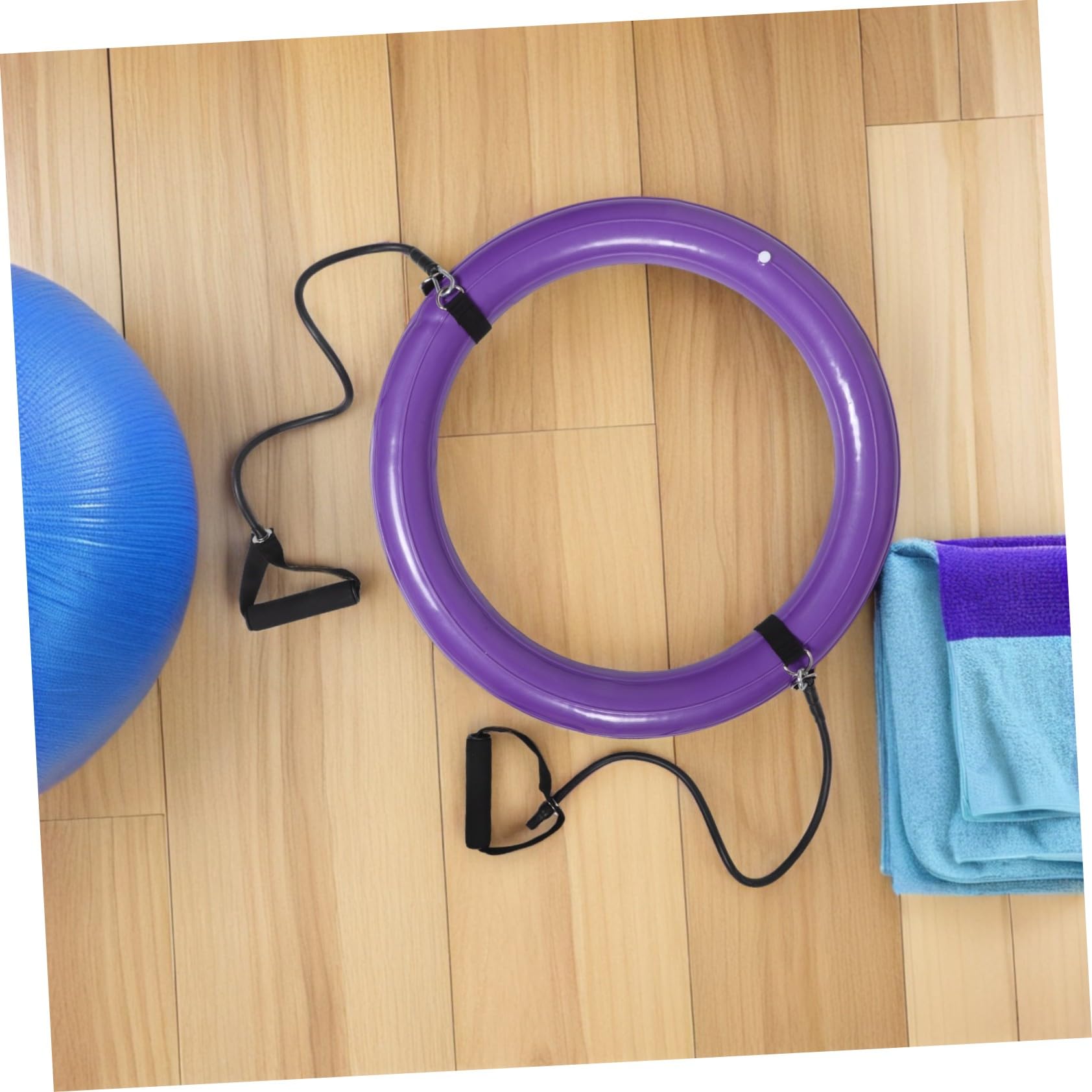 Sosoport Supporto per Palla da Yoga, Anello 60cm in PVC, 1 Pezzo | Base Stabile Ispessita, con Maniglia, Uso Home Gym e Attività All'aperto, Design Porpora Vivace