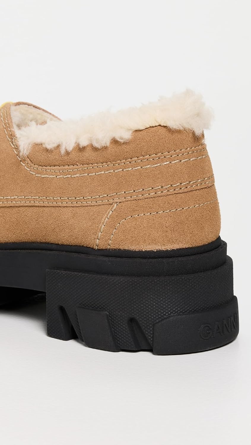 Ganni Women's Cleated Derbies Suede Loafers - Image 3