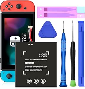 SHENMZ 4800mAh High Capacity Battery for Nintendo Switch HAC-001 - Internal Replacement for HAC-003 Model, Includes Repair Tool Kit