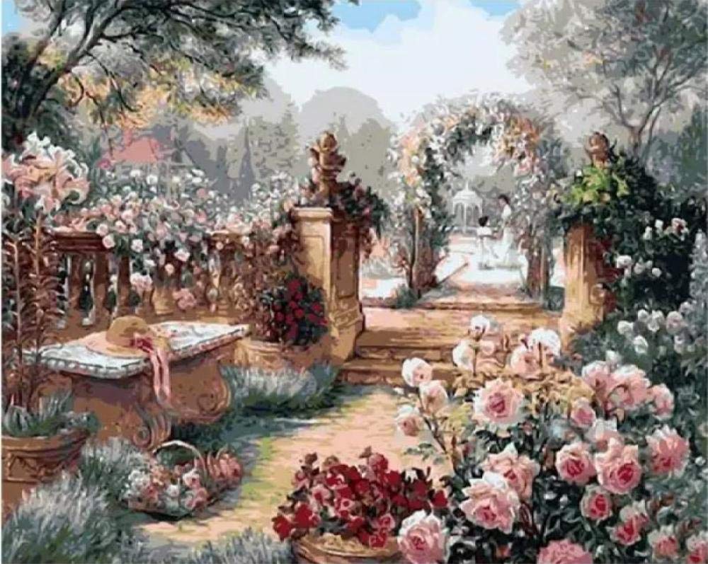 Peinture de décoration murale pour embellir un salon avec un jardin rose