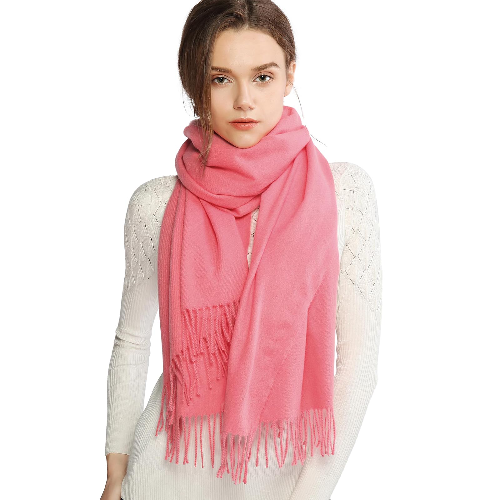 Riiqiichy Women's Coral Scarf For Winter Scarves Wraps Pashmina Shawls For Weddings