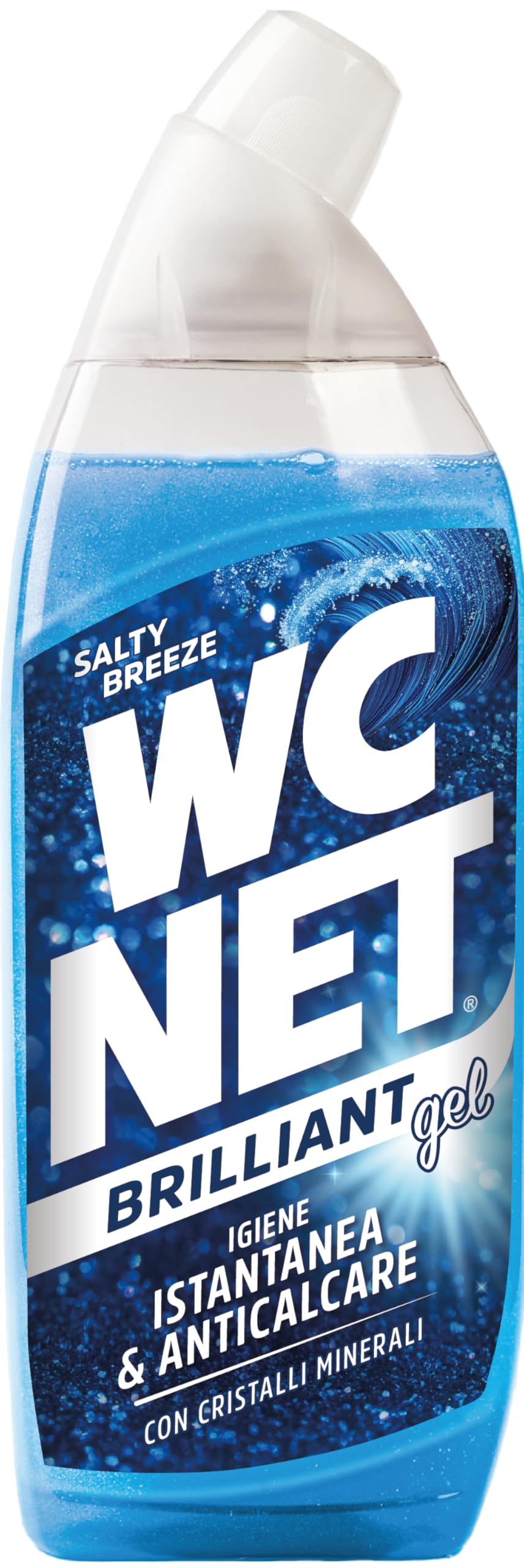 Wc Net - Brilliant Gel Salty Breeze, Detergente Liquido per Wc, Formula Brillante con Cristalli Minerali, Igiene Profonda, Azione Anticalcare, Profumo Fresco, 700 ml