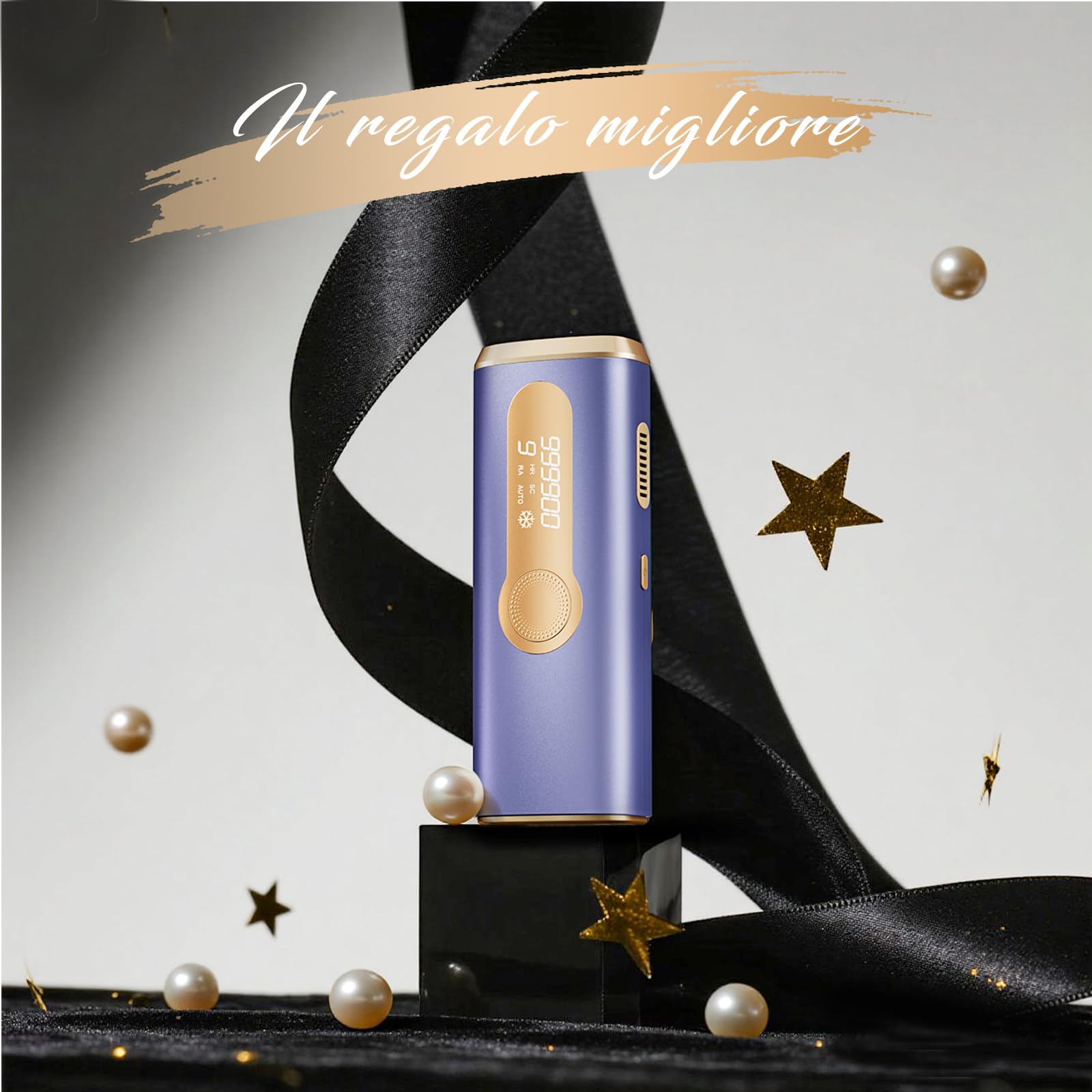Haarlosy Epilatore Luce Pulsata con Ghiaccio, 3 IN 1 IPL Epilatore Laser per Donna e Uomo, 9 Livelli di Energia Regolabile Adatto a Corpo, Viso, Ascelle, Gambe Sensibili (Ametista)