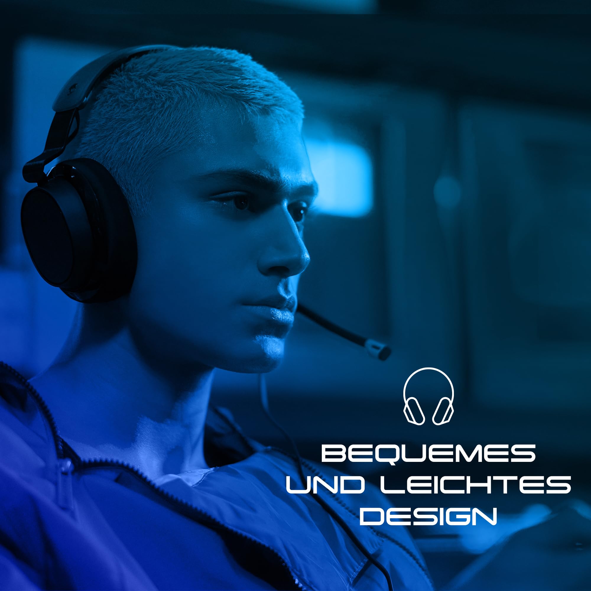Skullcandy SLYR Pro Kabelgebundenes Multi-Platform Over-Ear Gaming Headset für Xbox, PlayStation und PC, Enhanced Sound Perception, KI-Mikro - Blau