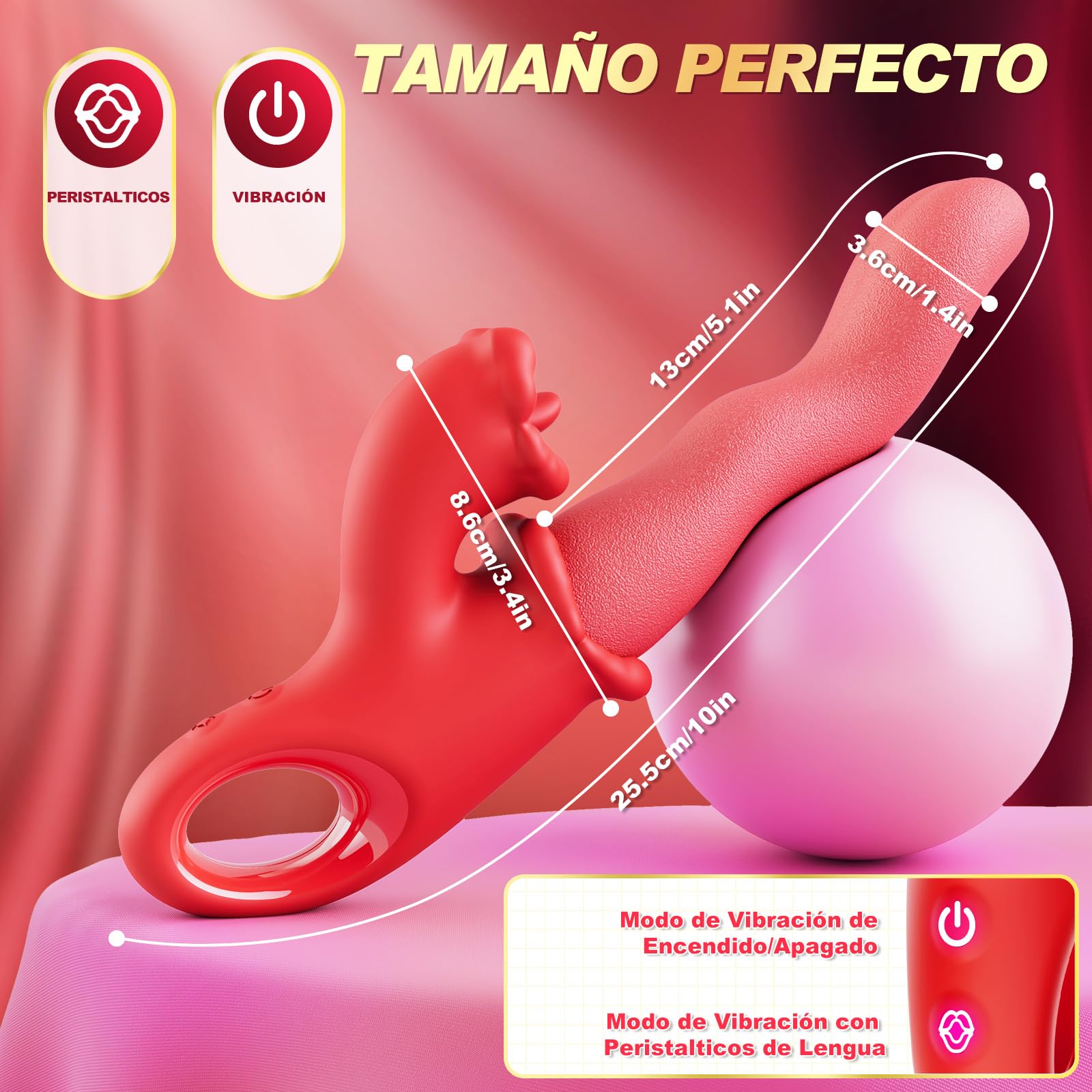Juguetes Sexuales Para Mujeres, Vibradorador mujer Juguetes eróticos, Lengua silicona Vibrador Consoladores con vibración con 10 Vibraciones para Mujeres Parejas Juguetes Sexuales y Juegos para Adulto