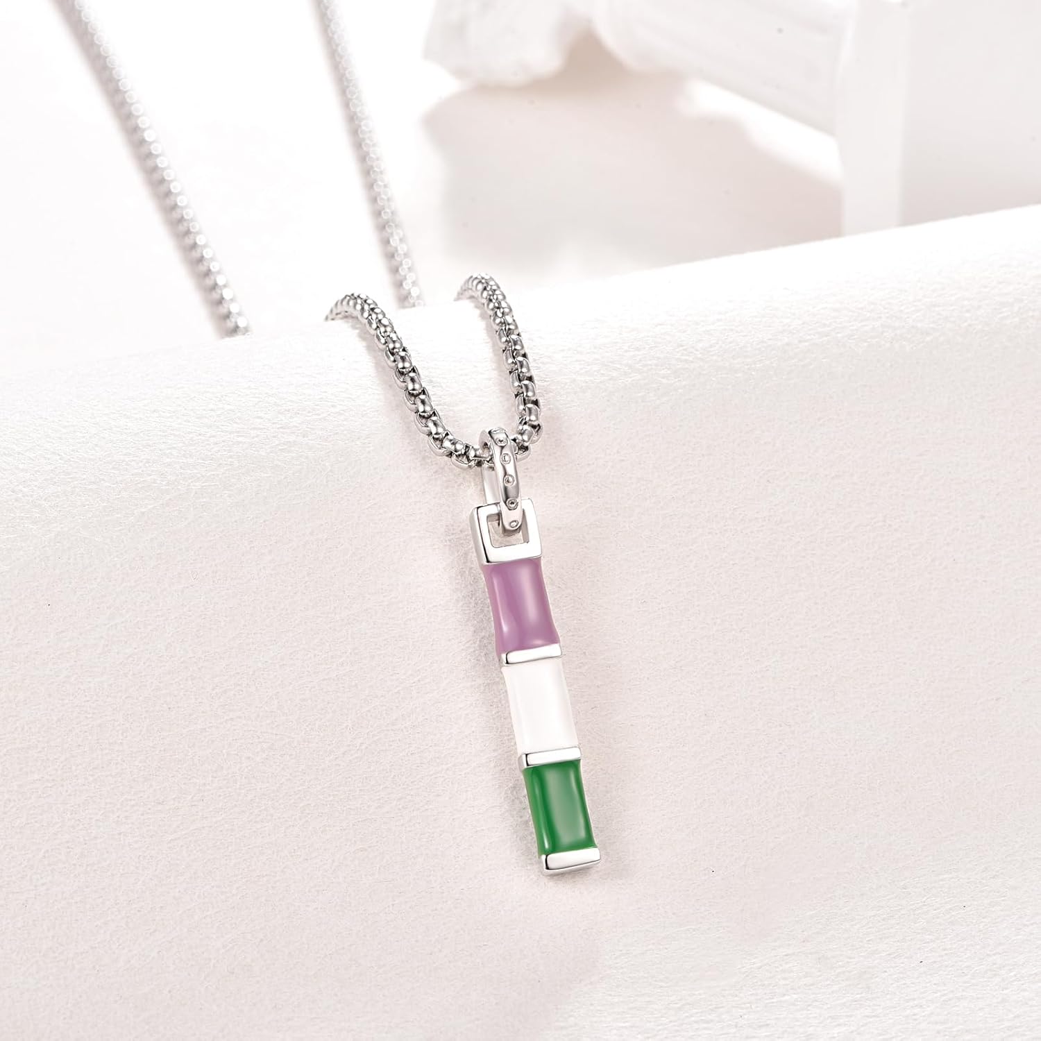 ADMETUS Genderqueer Necklace Sterling Silver Queer Necklace Genderqueer Pride Pendant Jewelry LGBTQ Pride Necklace Genderqueer Pride Gifts for Men Women - Image 5