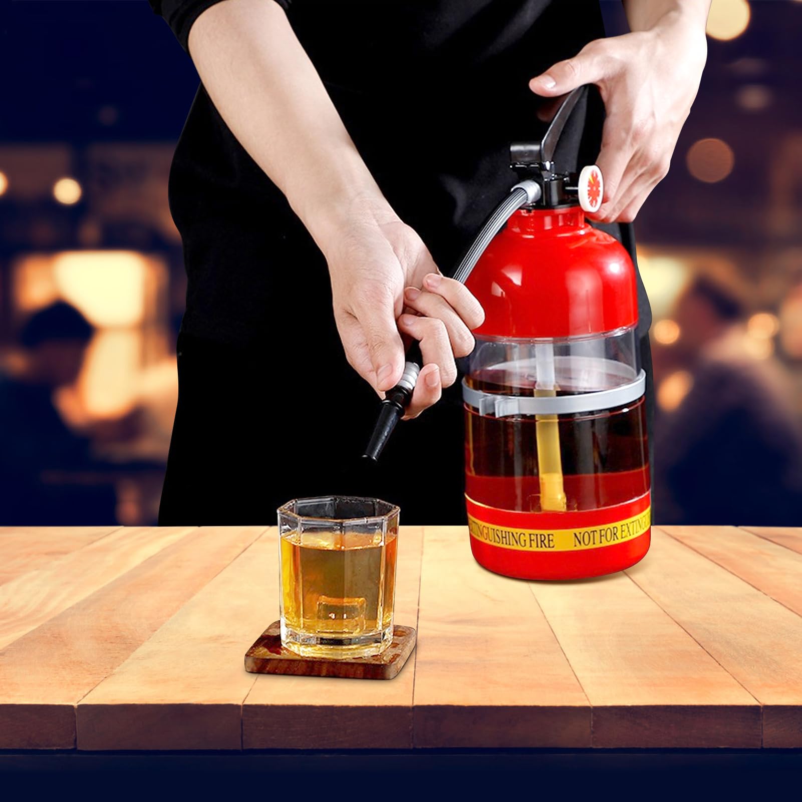Alkoholspender 2L, Tragbar Bierspender Getränkespender für Wein Bier Cocktail Likör Whiskey, Weinausgießer mit Pumpe