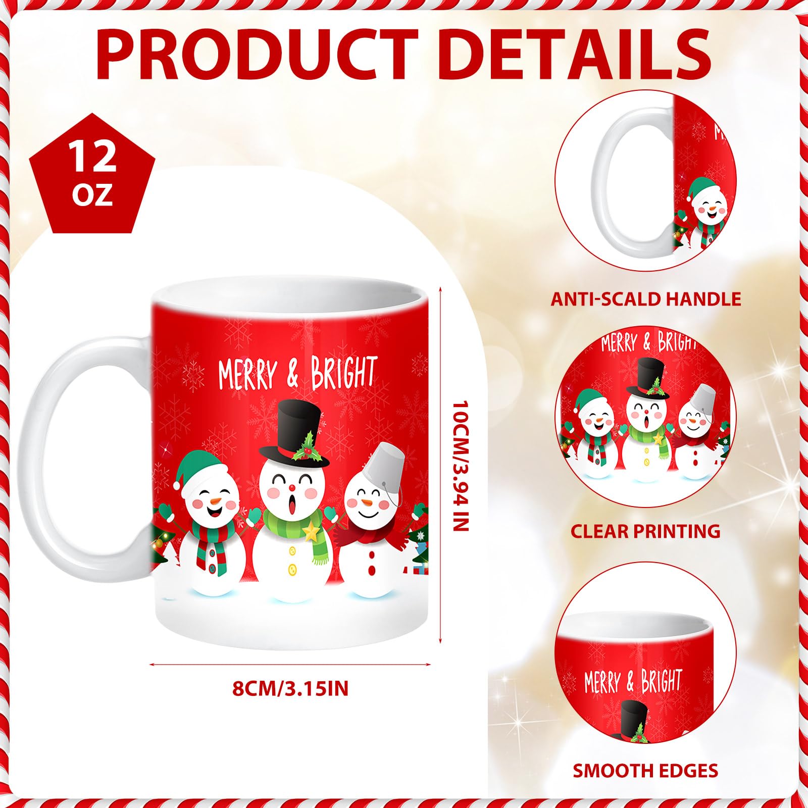 12 tazas de sublimación de Navidad de 12 onzas que cambian de color, tazas de café sensibles, tazas de café que cambian de calor para amigos, regalo de cumpleaños y Navidad para hombres y