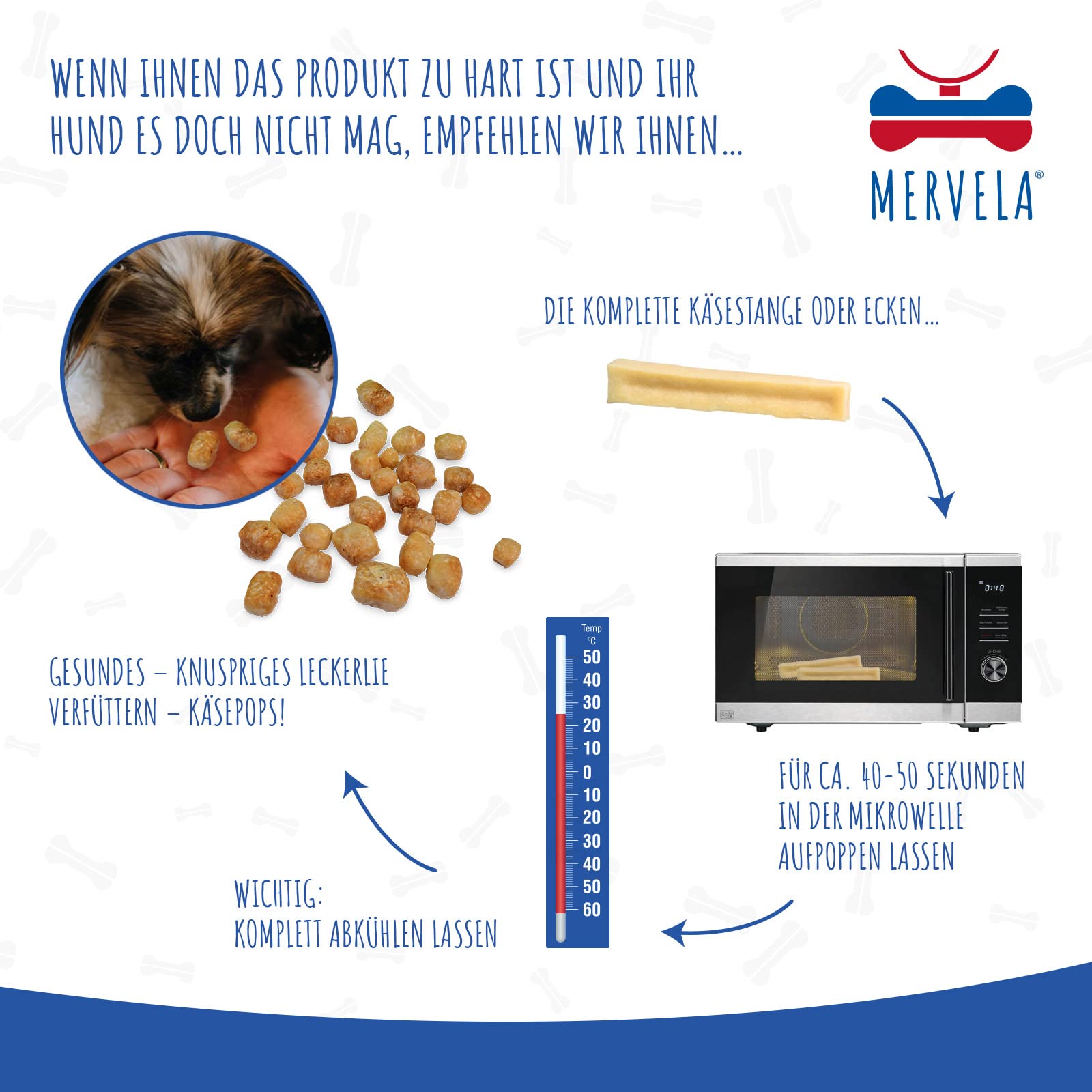 Hueso masticable de Queso para Perros Grandes [123 g por barrita] - Hecho a Mano - con Delicioso Sabor a Queso - 100 % Natural - Cuidado Dental óptimo para tu Amigo de Cuatro Patas (5 Piezas)
