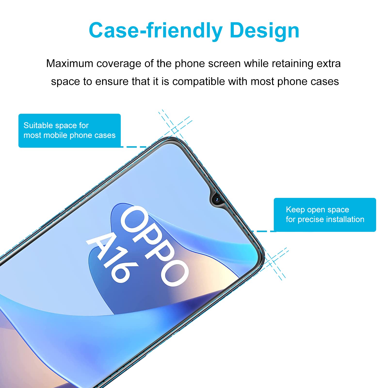 Moex Vetro Temperato Per Oppo A16/A16s – Protezione 9H Infrangibile, 2 Pezzi - 2