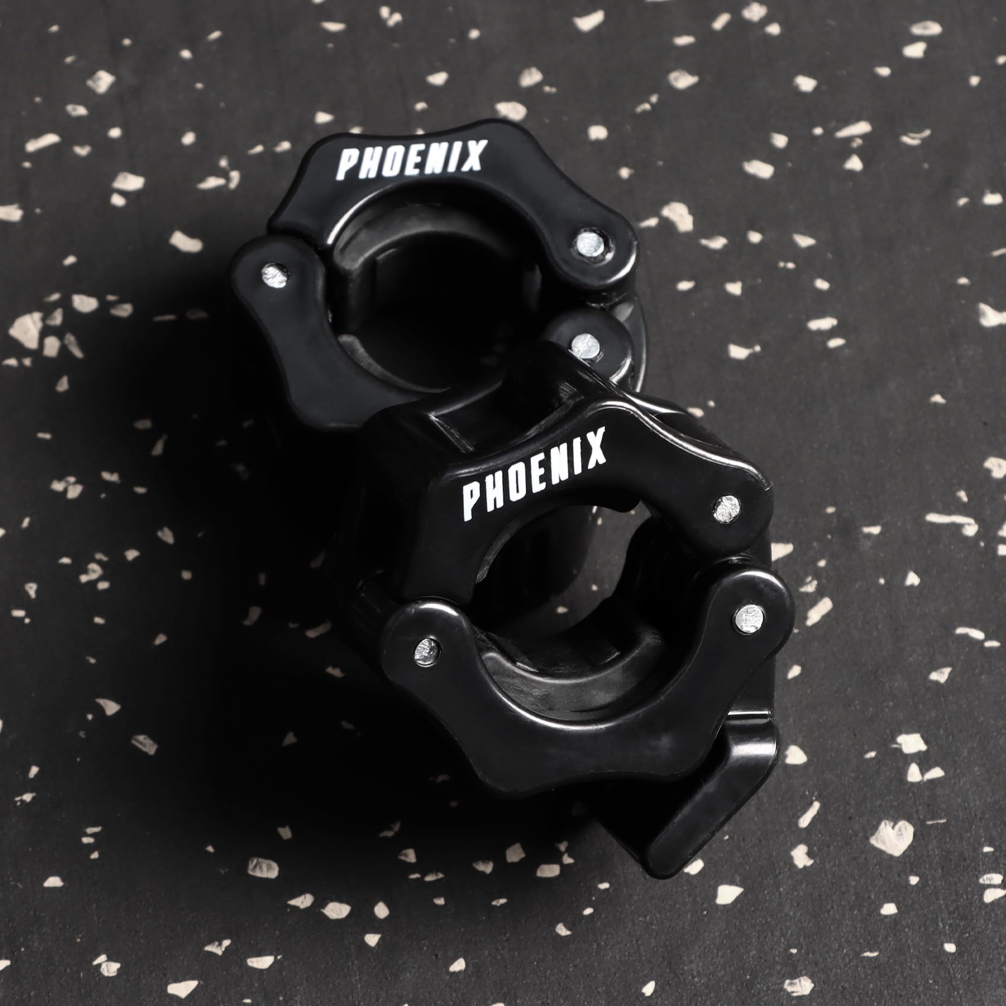 Phoenix Fitness Barbell Clamps, Pair of 1” or 2” Olympic Bar Collars for Weightlifting Bars - Image 4