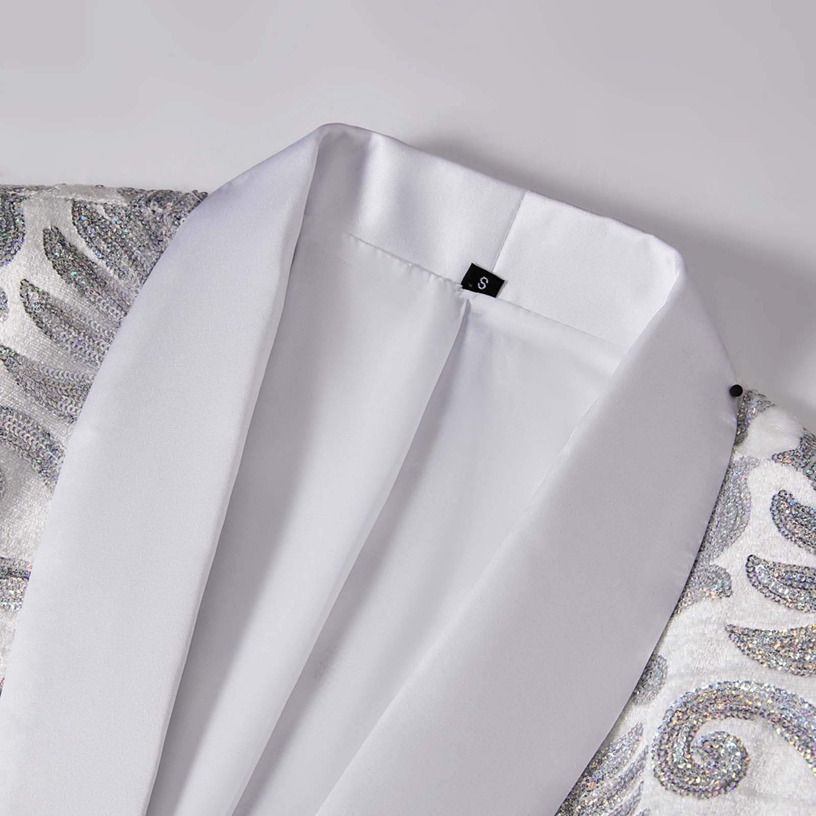Veste de Costume Enfant Garçon Paillette, Veste d'honneur Mariage Cérémonie Soirée, Manteau Blouse Gentleman Smoking Blazer Brillant, Vêtement à Paillettes pour Carnaval Noël Enfant 4-16 Ans