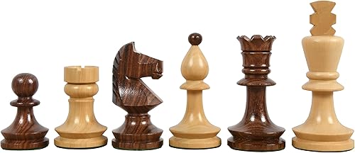 Miniatura 10 de Reproduced Romanian-Hungarian National Tournament Chess Pieces – 3.8" King, Handcrafted in Ebonized & Natural Boxwood – Luxury Staunton Wooden Chess