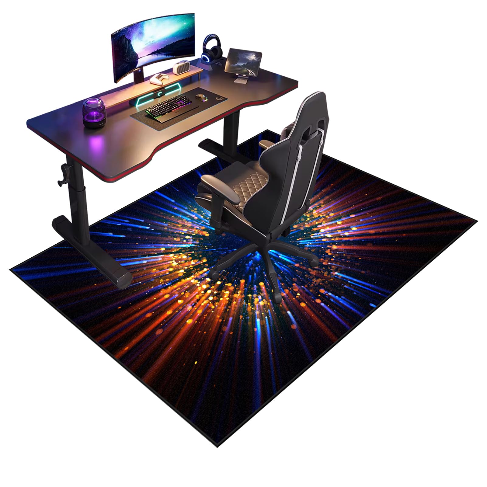Gaming Chair Mat for Hardwood Floor Anti-Slip Computer Rolling Chair Mat for Carpet Floor Protector for Office Chair Mat Under Desk Low Pile Office Rug Multi Purpose Chair Mat for Office 140 x 180 cm