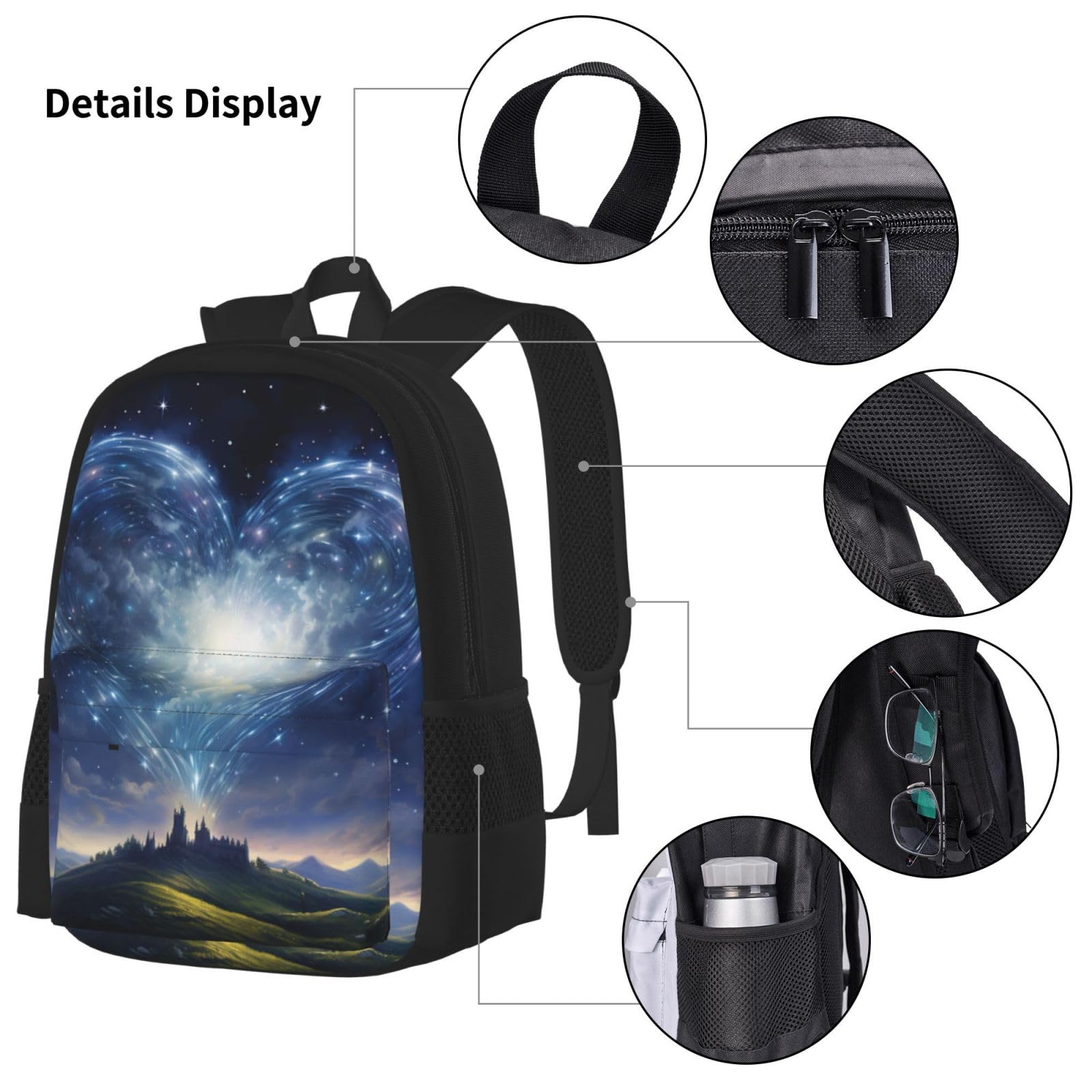 Zaino, borsa portapranzo, astuccio, set da 3 pezzi, per lavoro e