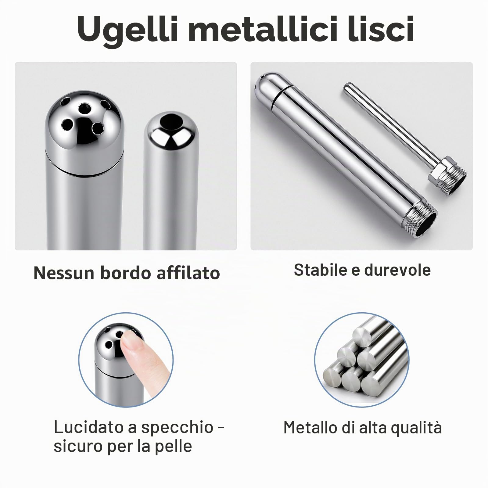 Set soffione doccia in metallo per lavaggio intestinale con regolatore di flusso, unisex, per la cura intima, per uomini e donne, inclusa borsa in velluto come accessorio doccia