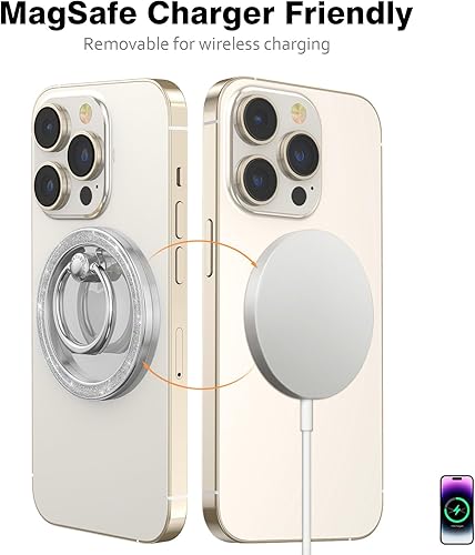 Miniatura 6 de Allengel Soporte magnético para anillo de teléfono, soporte magnético fuerte para teléfono, rotación de 360 y giro de 180 compatible con todos los