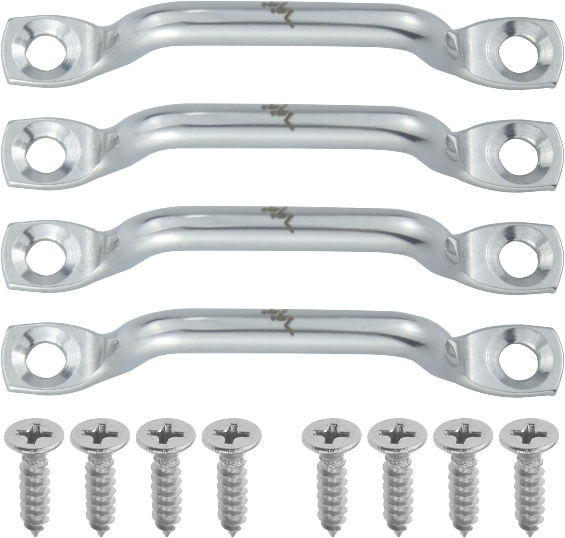 316 Stainless Steel Footman Loop 1 Inch with Fast Installation Cross Flat Head Tapping Screws for Kayak Deck Loops, Bimini Top Strap, Tie Down Anchor Point, Jeep Corvette, Buggy