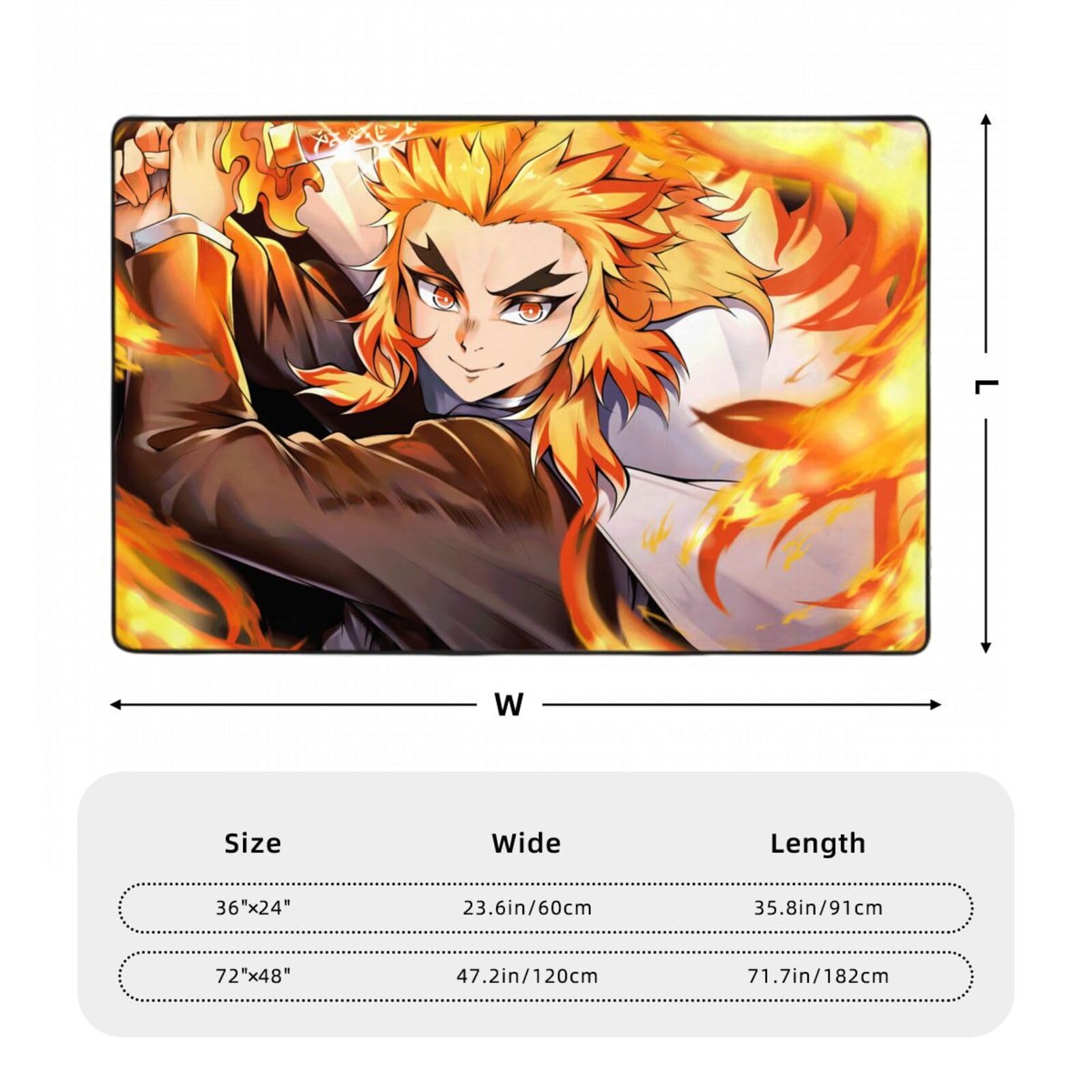 Amazon｜カーペット 鬼滅の刃 煉獄杏寿郎 じゅうたん ラグマット 絨毯
