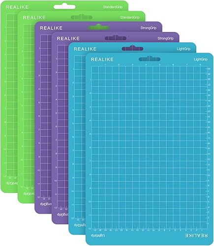REALIKE Alfombrilla de corte para Cricut Joy Xtra de 8.5 x 12 pulgadas (2 agarre estándar, 2 LightGrip, 2 StrongGrip 6 alfombrillas), variedad de