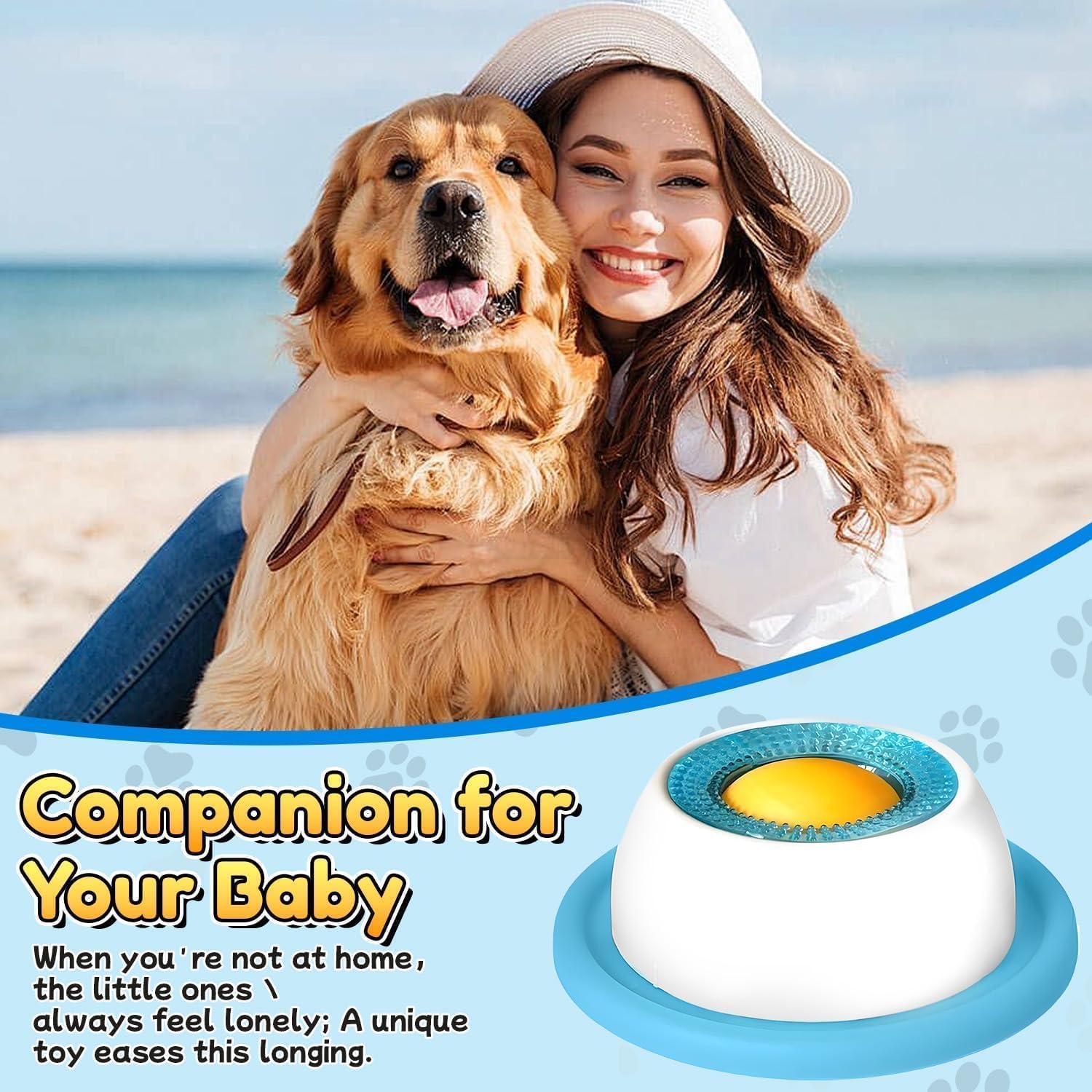 Generic Lick Sphere for Dogs, Dog Lick Bowl, Slow Feeder Bowl for Food Dispensing, Dog Enrichment Bowl (Blue) — view 4