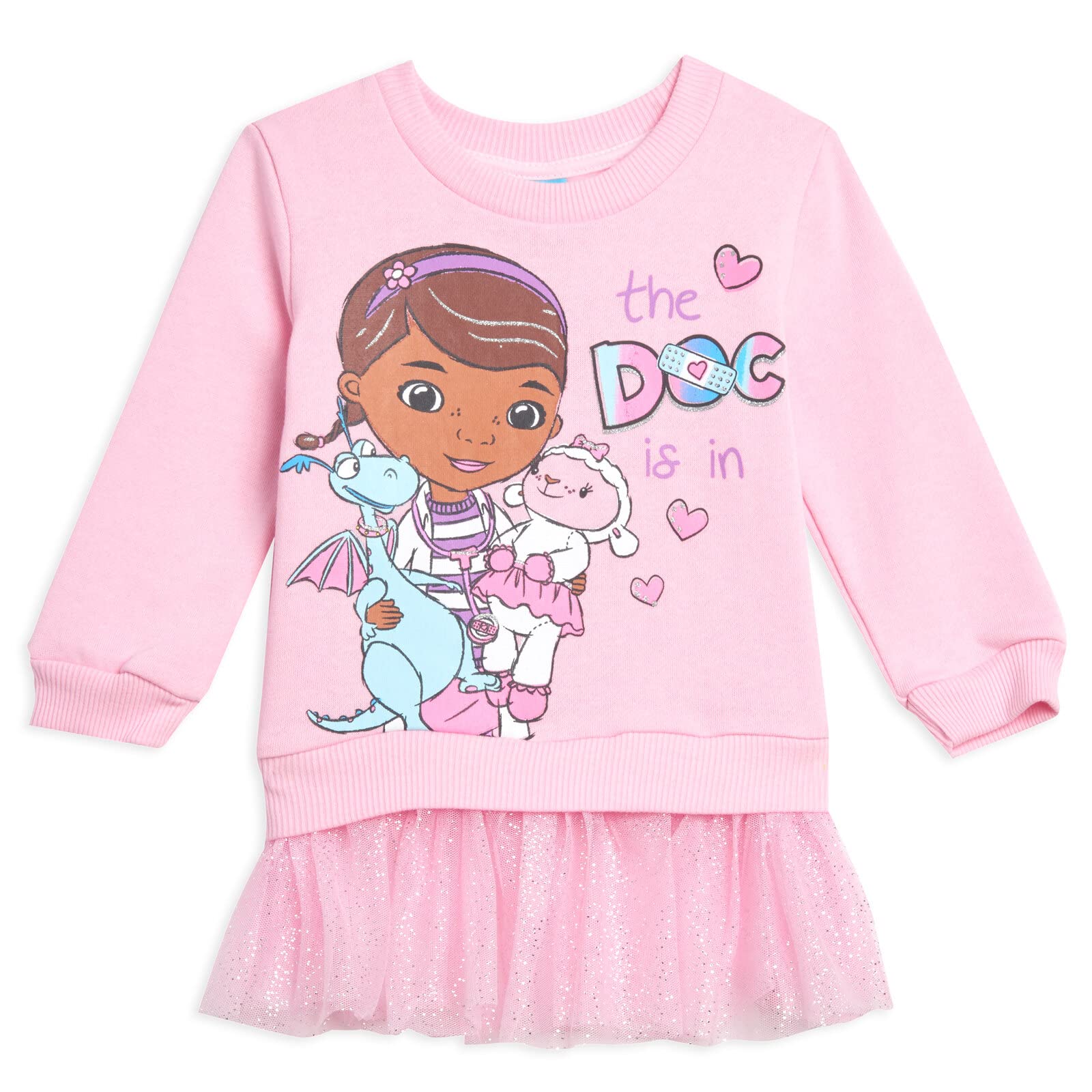 Disney Doc Mcstuffins Girls Fleece Sweatshirt Dress Toddler to Little Kid