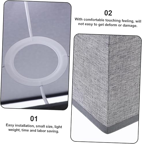 Miniatura 3 de Pantalla de lámpara de tela de repuesto con clip cuadrado para lámpara de araña, pantalla de tambor de tela, cubierta de luz para lámpara de mesa,