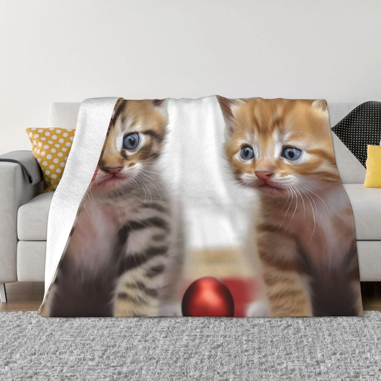 Couverture polaire chaton lit et canapé plaid léger toutes saisons