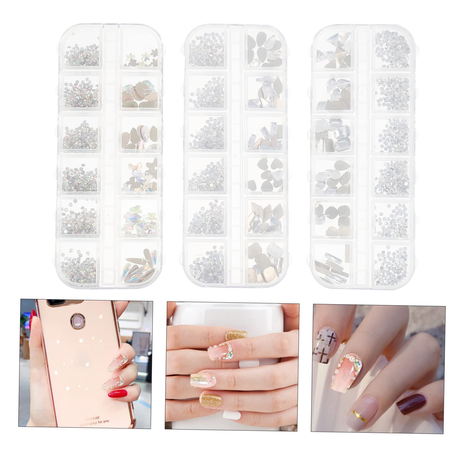 2 Set Unghie Flatback Con Decorazioni Per Nail Art Accessori Per Diy Per Domestico Per Halloween Feste E Speciali 3 Scatole*2